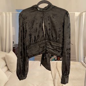 Top Shop cropped metallic tie back